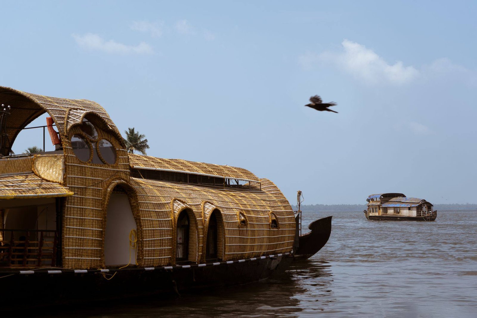 Kuttanad Regalia luxury 3 bedroom houseboat with cane-work hull on Vembanad Lake
